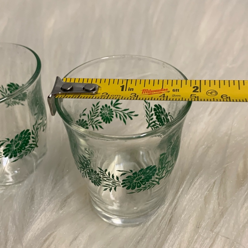 Made in Italy green floral clear‎ shot glassses (lot of 4) - Picture 6 of 7